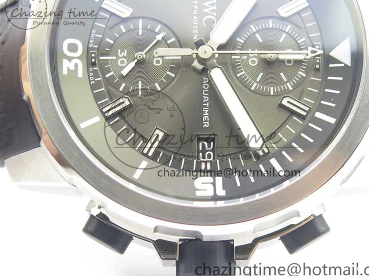 MIROTIME 0110 Aquatimer Chrono IW376803 V6F 1:1 Best Edition Gray Dial on Rubber Strap A FlexibleFit 7153